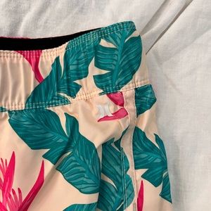 Palm print work out shorts